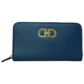 期間限定特価 フェラガモ ラウンドファスナー長財布 22b300 Pacific ブルー系 ガンチーニ ロングウォレット 値引きする Skylanceronline Com