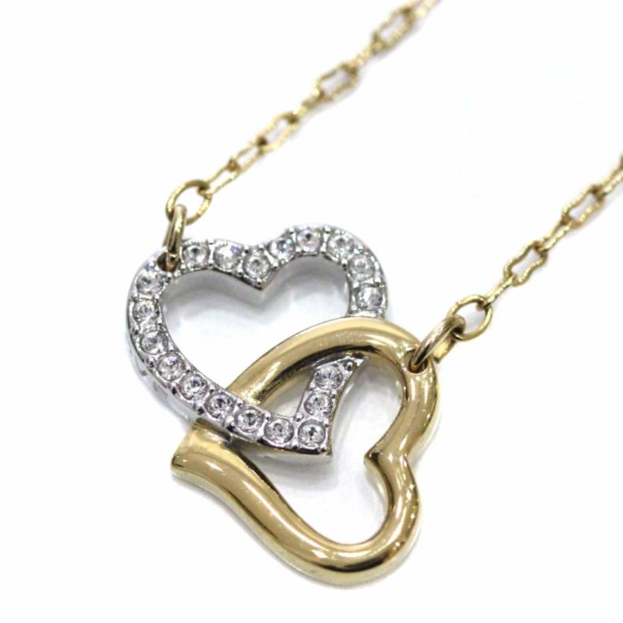 スワロフスキー ダブルハート ペンダント ネックレス レディース メタル アクセサリー ゴールド シルバー 中古 Io Fk ブランドエコヤフー店 通販 Yahoo ショッピング