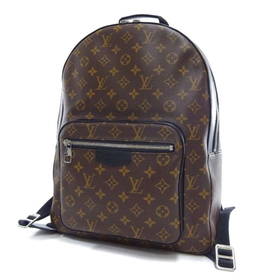 超人気高品質 ヴィトン ルイ Vuitton Louis ルイ 送料無料 中古 M ブラック ブラウン レザー Pvc メンズ リュック デイパック マカサー モノグラム ジョッシュ ヴィトン バッグ Smssvg Org