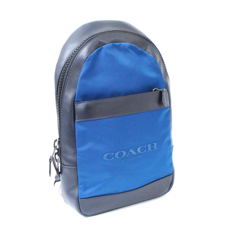 人気ショップが最安値挑戦 美品 コーチ チャールズパック ワンショルダー 斜め掛け ボディバッグ メンズ ナイロン レザー ブルー ネイビー F593 中古 即日出荷 Clearchannel Com Br