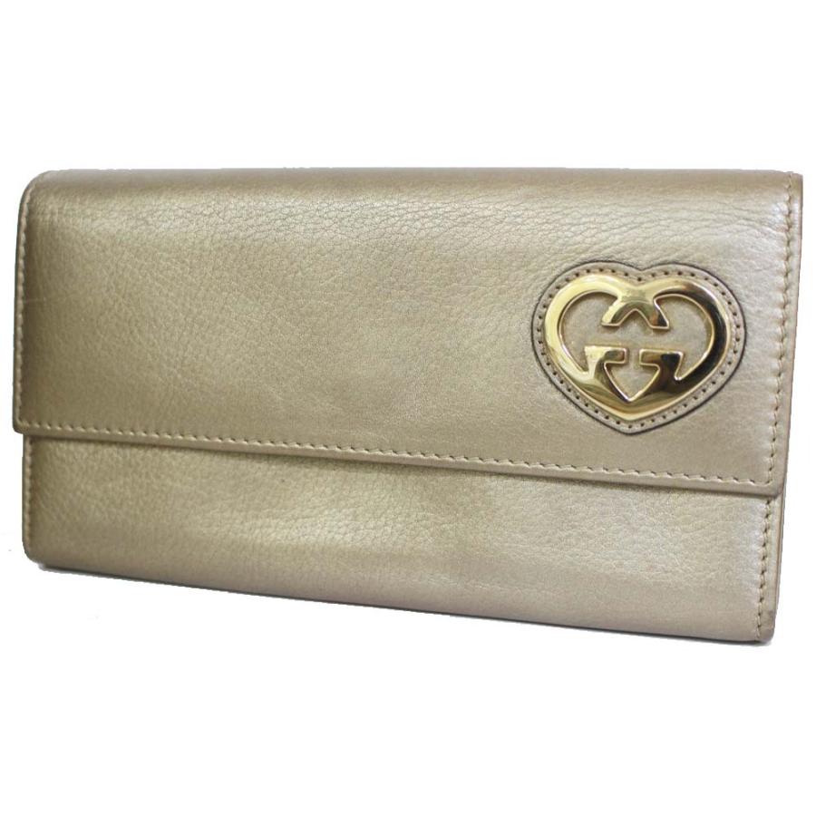 グッチ 二つ折り ラブリーハート 長財布 レディース 型押しレザー