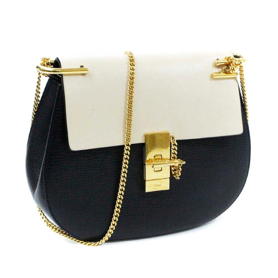 中野のクロエ ドリュー バイカラー ベージュ チェーン ショルダーバッグ レディース レザー ブラック ブラック ショルダーバッグ ベージュ 中古 送料無料 Xx 155 Cs ブランドエコヤフー店 あす楽 交換無料