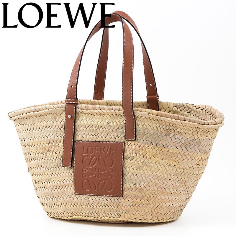 ロエベ バッグ Loewe バスケットバッグ ラージ ヤシの葉 カーフスキン ナチュラル タン レディースファッション