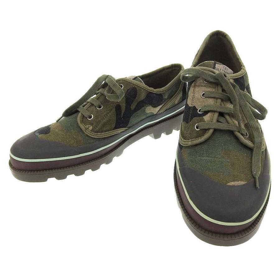 未使用 ヴァレンティノ ガラヴァーニ 箱付 17年商品 迷彩柄 レザー キャンバス スニーカー メンズ 44 緑系 My2s0967 Withtrading 通販 Yahoo ショッピング