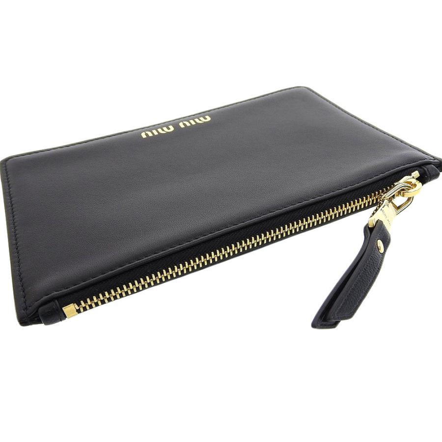 多様な 未使用 ミュウミュウ レザー 黒 アクセサリーポーチ レザー Miumiuプリント 現行ロゴ 箱付 ポーチ Www Oroagri Eu