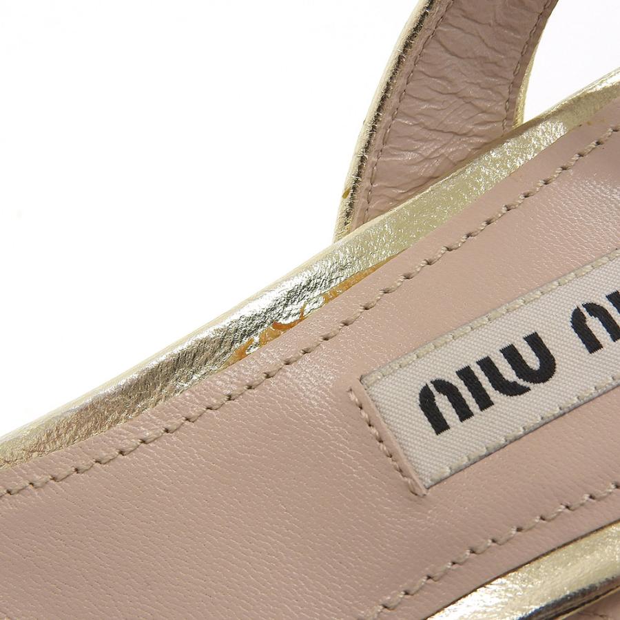 未使用 ミュウミュウ miumiu 箱付 現行ロゴ ゴールド グリッター