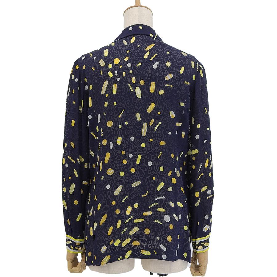 超美品 レオナール LEONARD 現行タグ シアー素材 シルク×レーヨン 宝石 