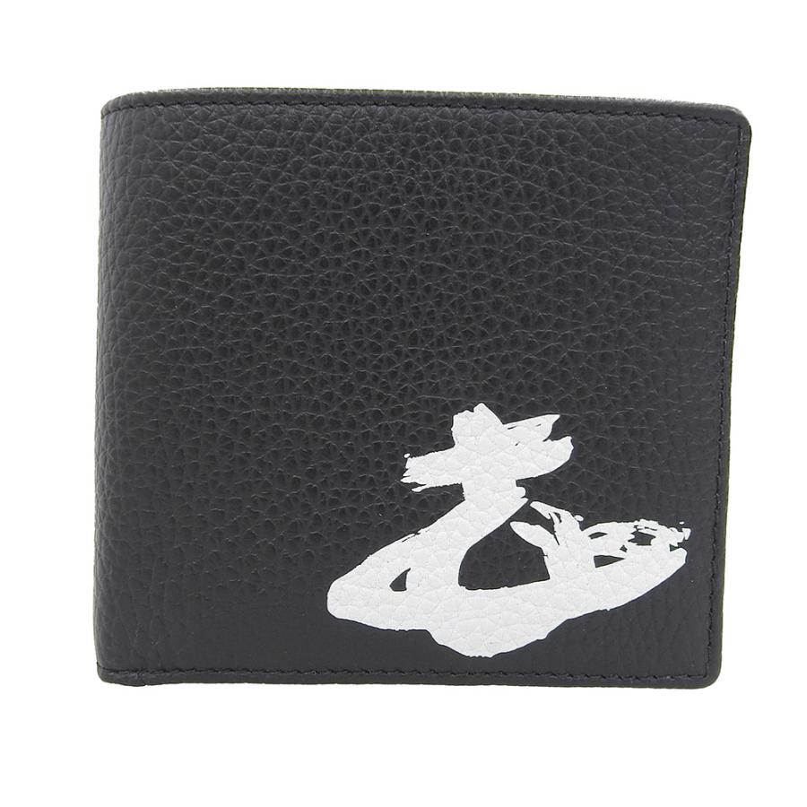 未使用□ヴィヴィアンウエストウッド MELIH MAN WALLET WITH COIN POCKET 51010016 オーブ 二つ折り レザー コンパクトウォレット 黒 伊製 未使用 ヴィヴィアンウエストウッド 箱付 2022年商品 51010016 MELIH