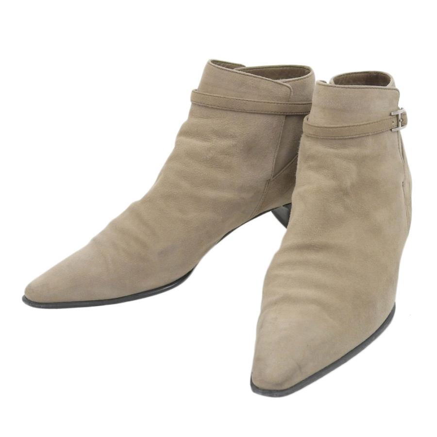 HERMES 美品 エルメス 現行ロゴ アピ金具 スエードレザー ポインテッド  