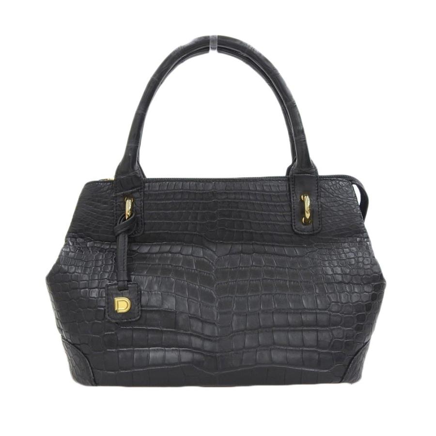 美品 ダルヴァーニ DALUVANI ヴィンテージ マットクロコ Dロゴチャーム  