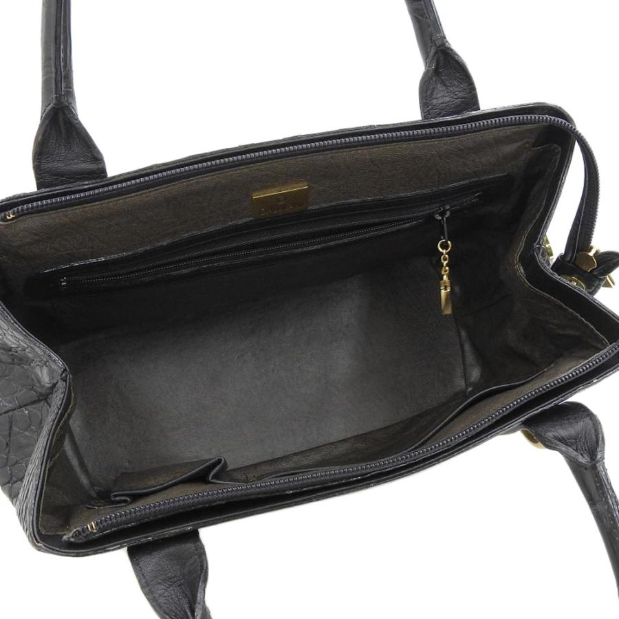 【美品】DALVANI ダルヴァーニ　ダークブルー クロコダイルハンドバッグ 美品 ダルヴァーニ DALUVANI ヴィンテージ マットクロコ Dロゴチャーム