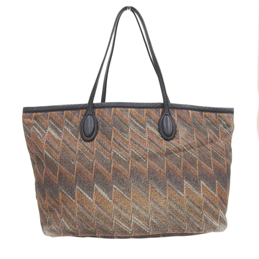 MISSONI（ミッソーニ） 超美品 現行タグ ヘリンボーン柄 ウール レザー