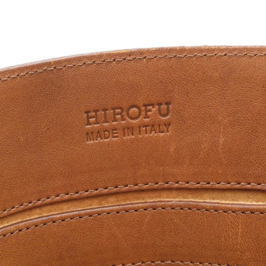 超美品 ヒロフ HIROFU 現行ロゴ イタリア製 レザー 2way ハンド 