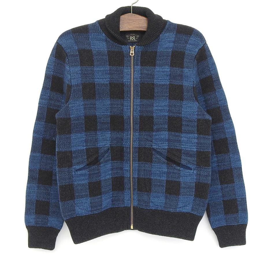 超美品 RRL ダブルアールエル 現行ロゴ コットン ニット バッファロー 