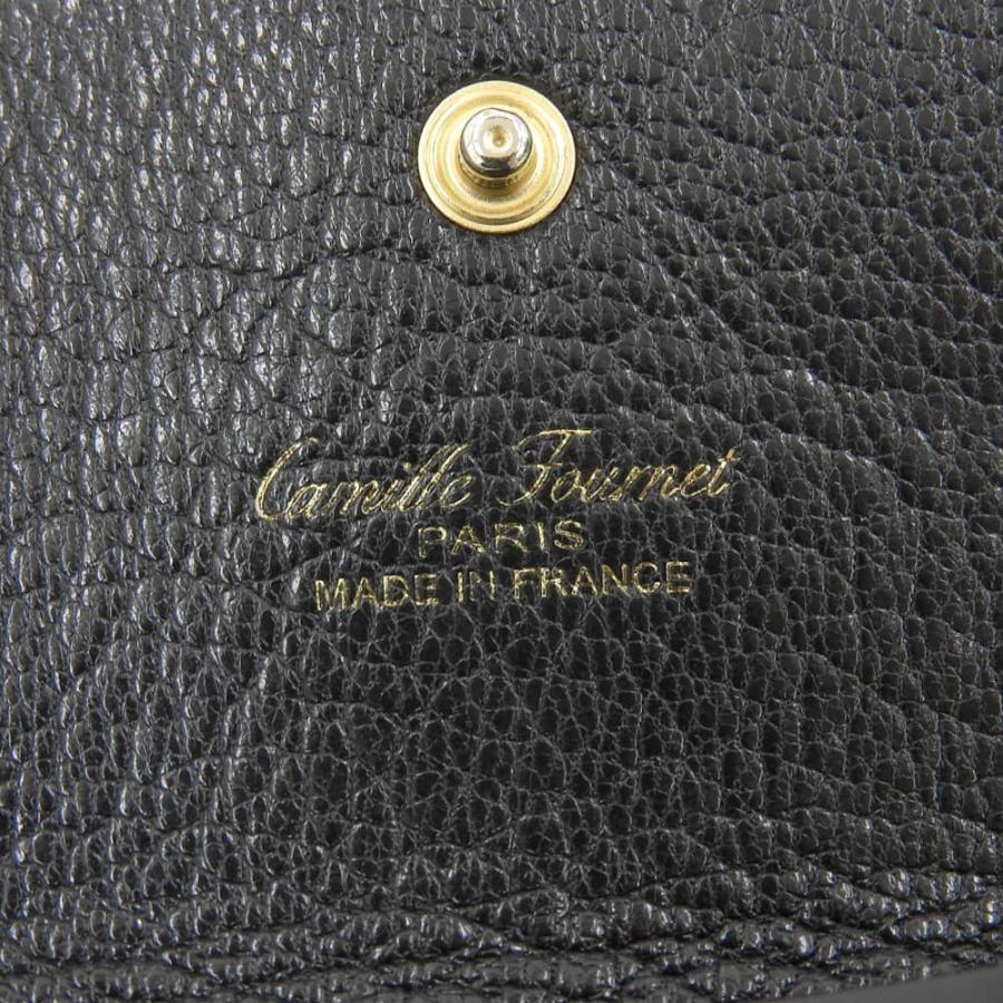 美品 カミーユフォルネ Camille Fournet ヴィンテージロゴ コードバン レザー コンパクト ウォレット コインケース 財布 小銭入 黒 メンズ｜brandgoen｜10