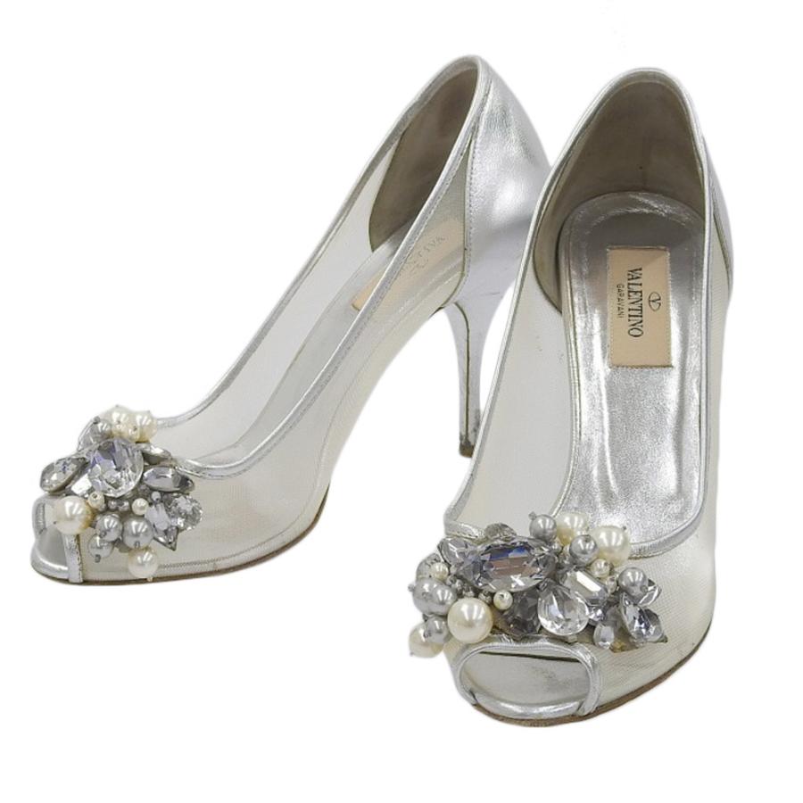 VALENTINO（ヴァレンティノ） 美品 ビジュー パール オープントゥ 