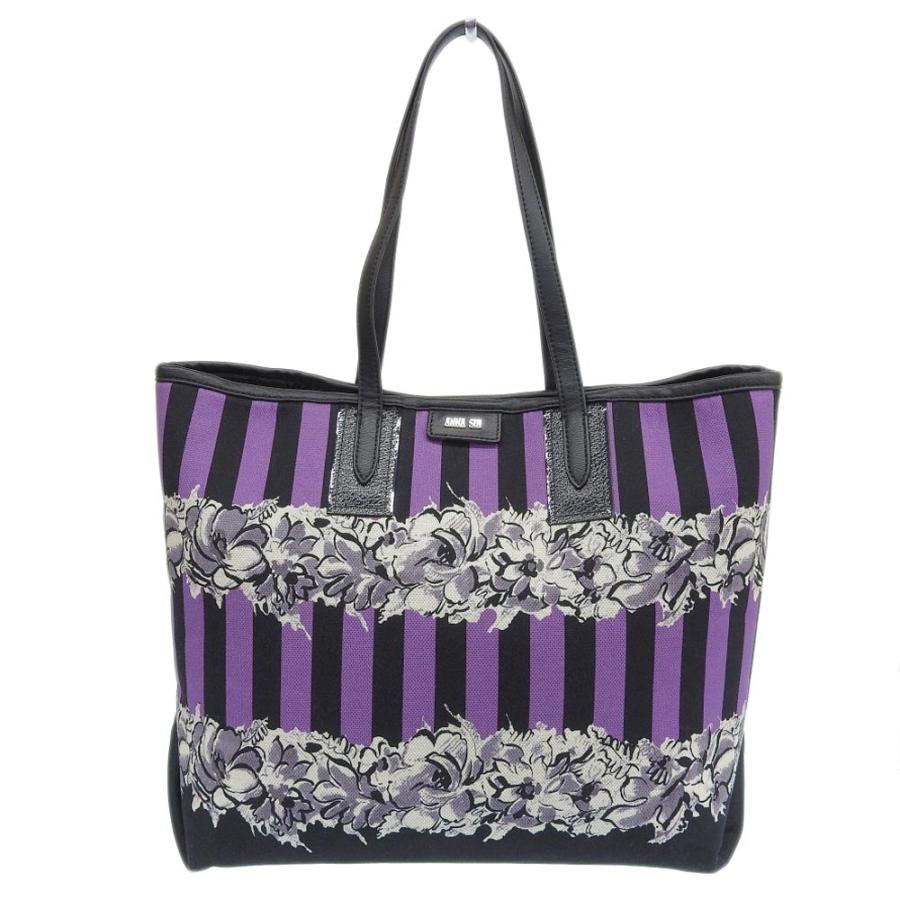 ANNA SUI（アナスイ） 超美品 現行タグ 花柄 × ストライプ キャンバス 