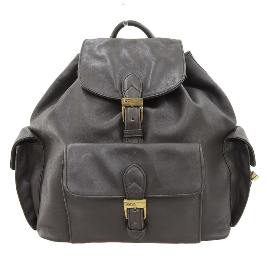 超美品 ラルフローレン RALPH LAUREN レザータグ RL刻印金具 イタリアンレザー バックパック メンズ レディース 280149