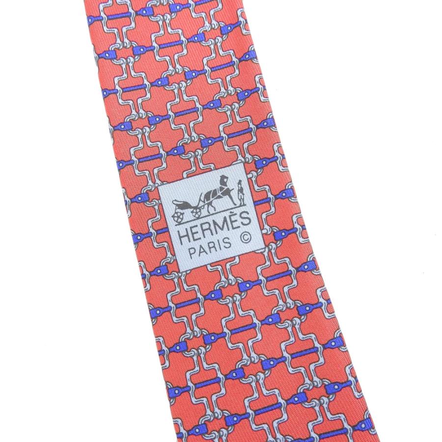【新品未使用】HERMES ネクタイ新品　箱・タグ付き 正規品　ギフト最適 未使用 タグ付 エルメス HERMES 現行販売商品 605698 馬具柄 シルク100