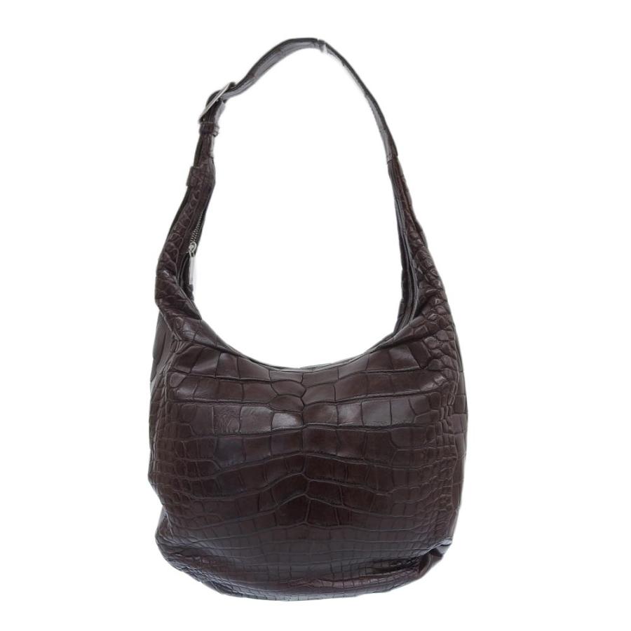 超美品 ロエベ LOEWE 現行ロゴ スペイン製 クロコダイル アリゲータ 