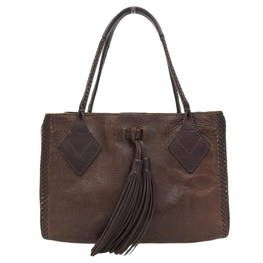 超美品 ゲンテン genten 現行ロゴ タッセル飾り トスカレザー トート  