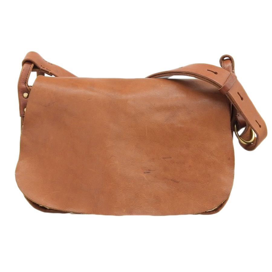 美品 スロウ SLOW 49S08B bono fishing flap shoulder bag L レザー  