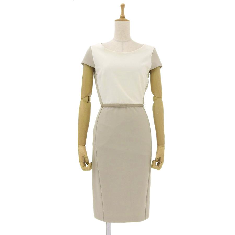超美品 MaxMara 現行タグ ベルテッド ドッキング ワンピース 38