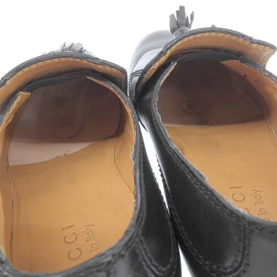 超美品 箱付 グッチ GUCCI 現行ロゴ 271299 レザー ウィングチップ 