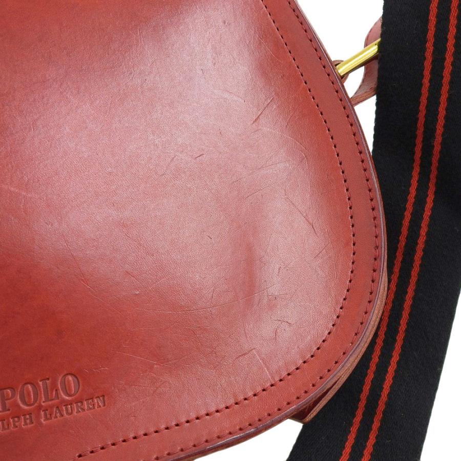 美品 ポロ ラルフローレン 現行ロゴ レザー ストライプ ターンロック  