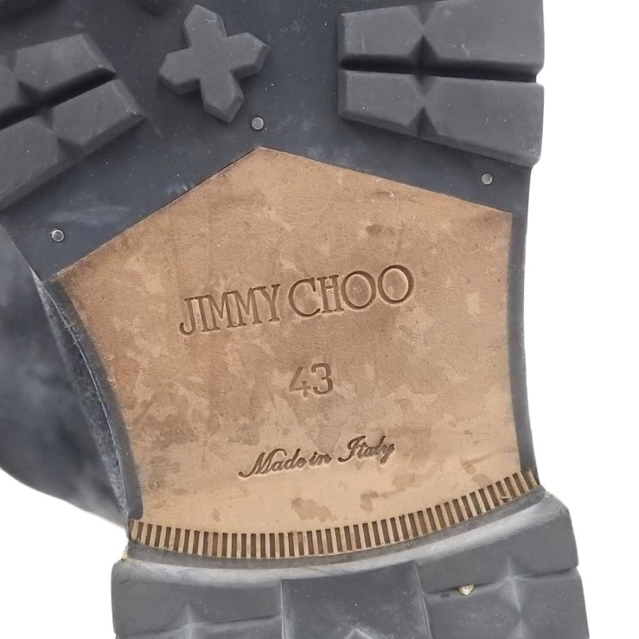 超美品 ジミーチュウ JIMMY CHOO 現行ロゴ 裏起毛 ムートンレザー 