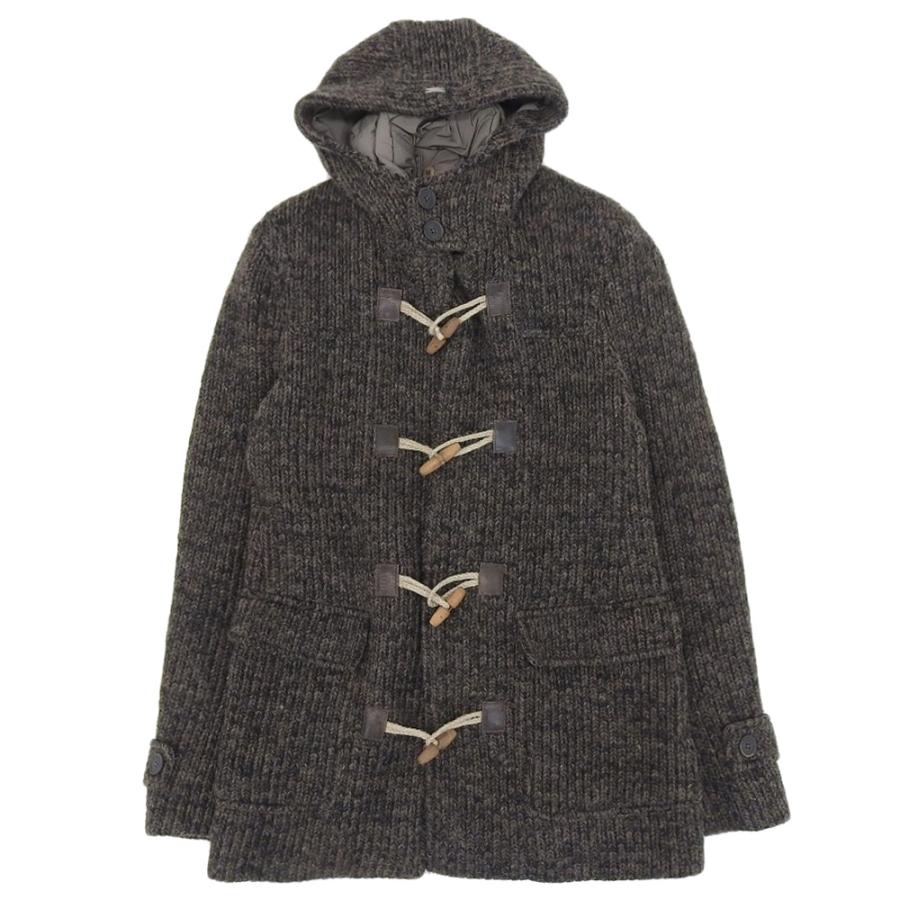 超美品 ヘルノ HERNO 現行タグ 71317 ローゲージ ウール レザー フード