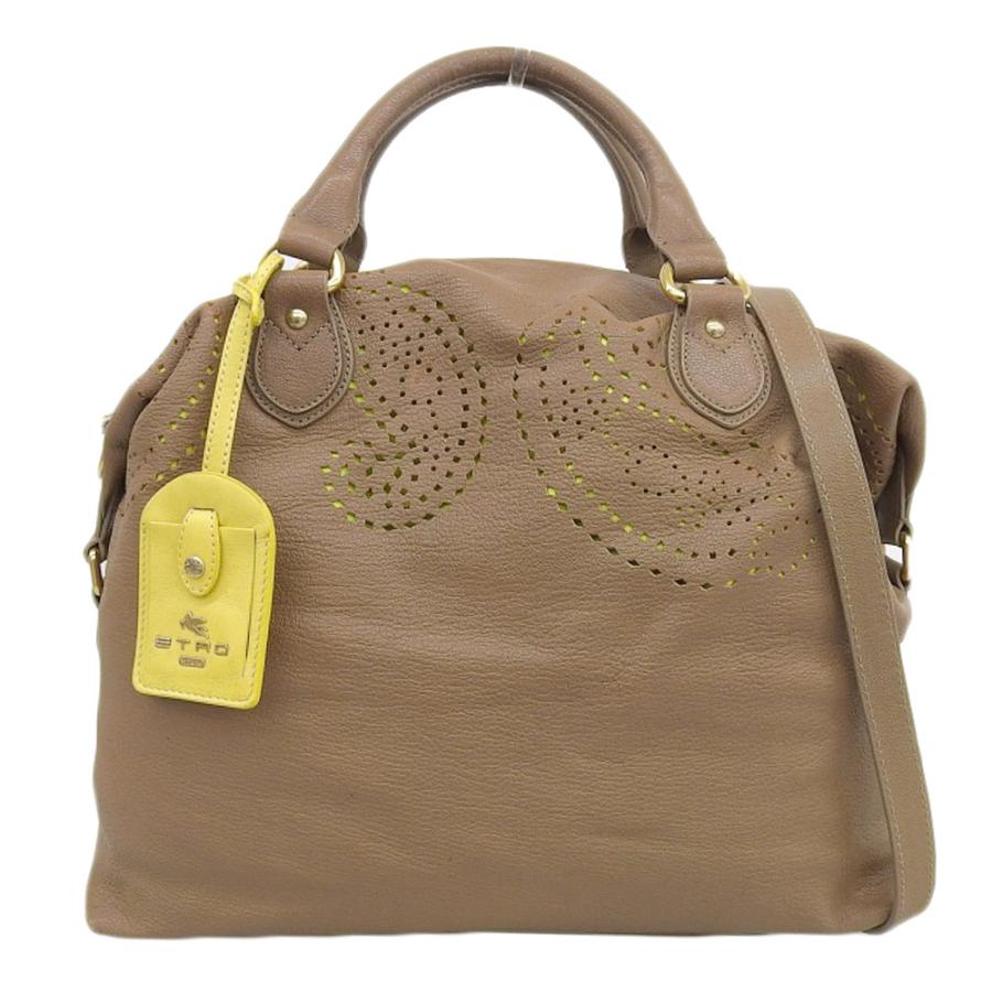 超美品 エトロ ETRO 現行ロゴ 1C701-2082 ペイズリー パンチング 