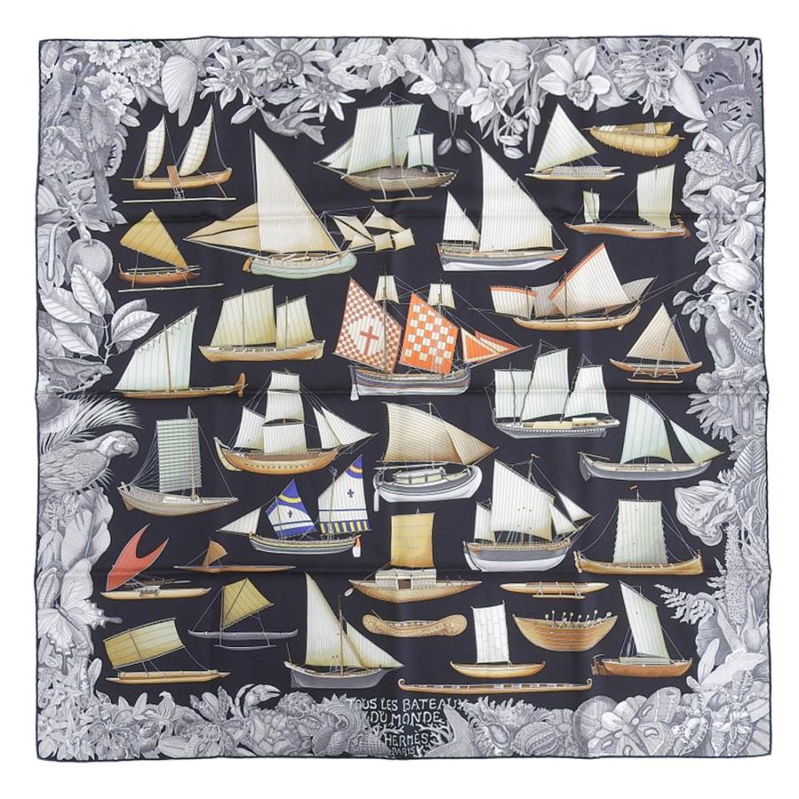 HERMES 正規品　カレ　世界の帆船 HERMES（エルメス） 超美品 2013年商品 黒タグ TOUS LES BATEAUX DU