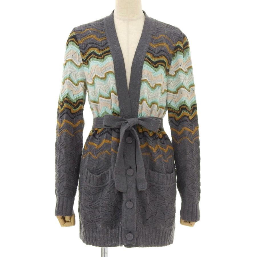 MISSONI 波模様 ロングカーディガン ヴィンテージ】MISSONI 波模様 カーディガン レディース