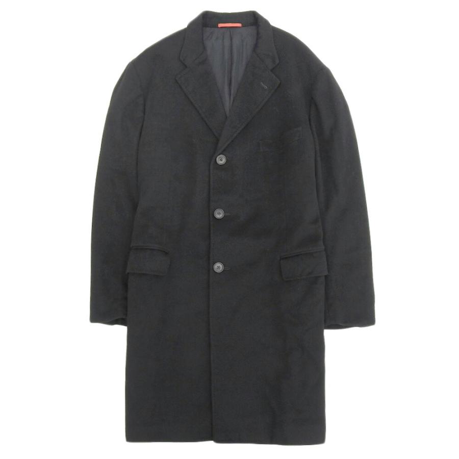 美品 イザイア 現行大き目タグ カシミア混 チェスターコート 58 黒  