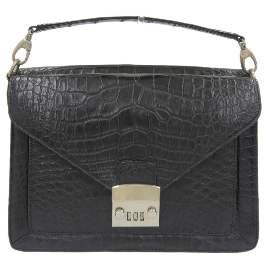美品 ダニエラ DANIELA マットクロコダイル センター取り 2way 両面  
