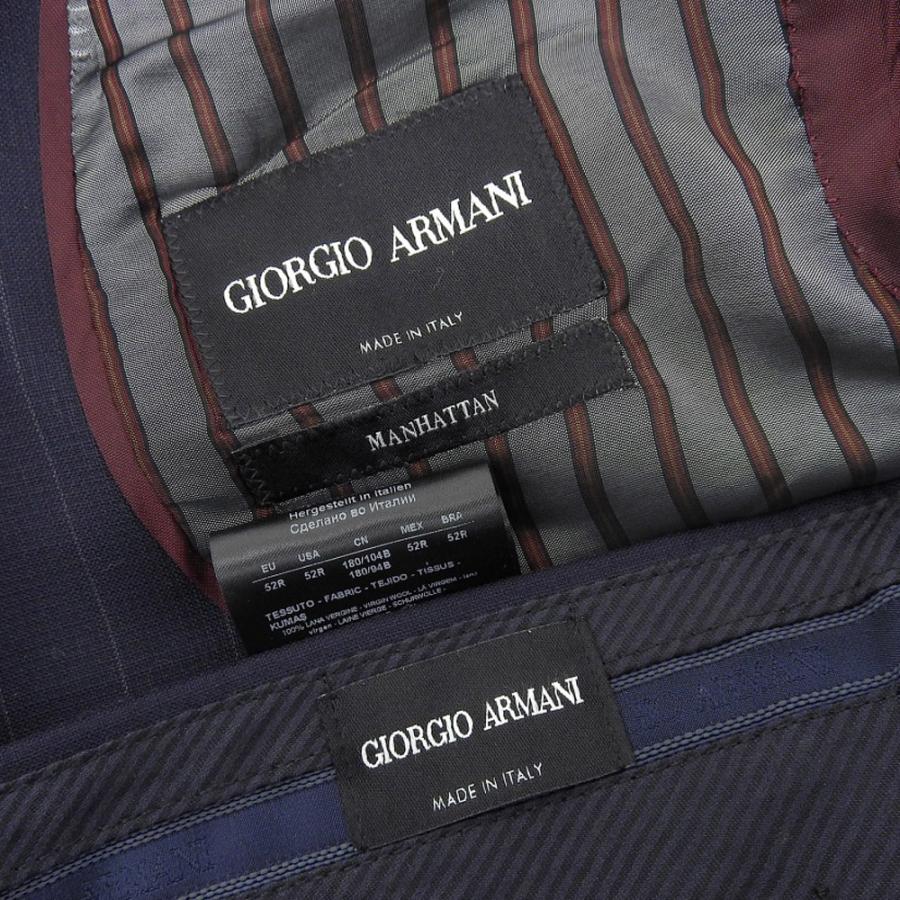 超美品 ジョルジオアルマーニ 2020年 MANHATTAN ウール100％ スーツ セットアップ ジャケット ストライプ 52 L 2つ釦 メンズ ビジネス 冠婚｜brandgoen｜09