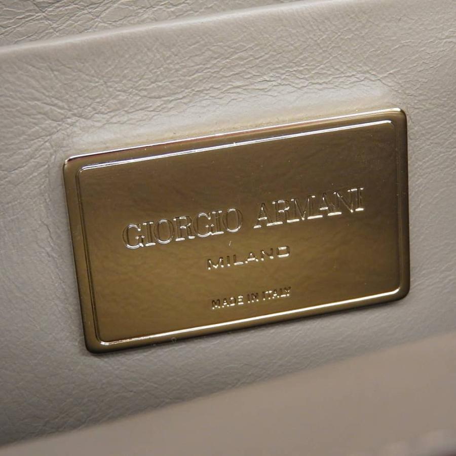 超美品 ジョルジオアルマーニ 現行メタルタグ ワンハンドル レザー 