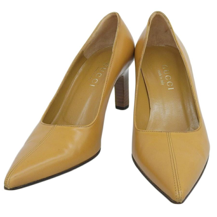 GUCCI（グッチ） 美品 現行ロゴ 2478 ポインテッドトゥ レザー