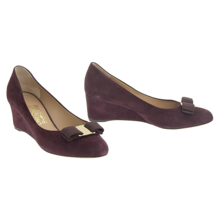 超美品 箱付 フェラガモ Salvatore Ferragamo 現行ロゴ ウェッジ