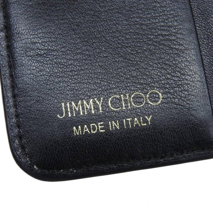 未使用 箱付 ジミーチュウ JIMMY CHOO 2019年 REGINA ラウンドファスナー コンパクト ウォレット 二つ折り 財布 カード 小銭 黒 レディース｜brandgoen｜08