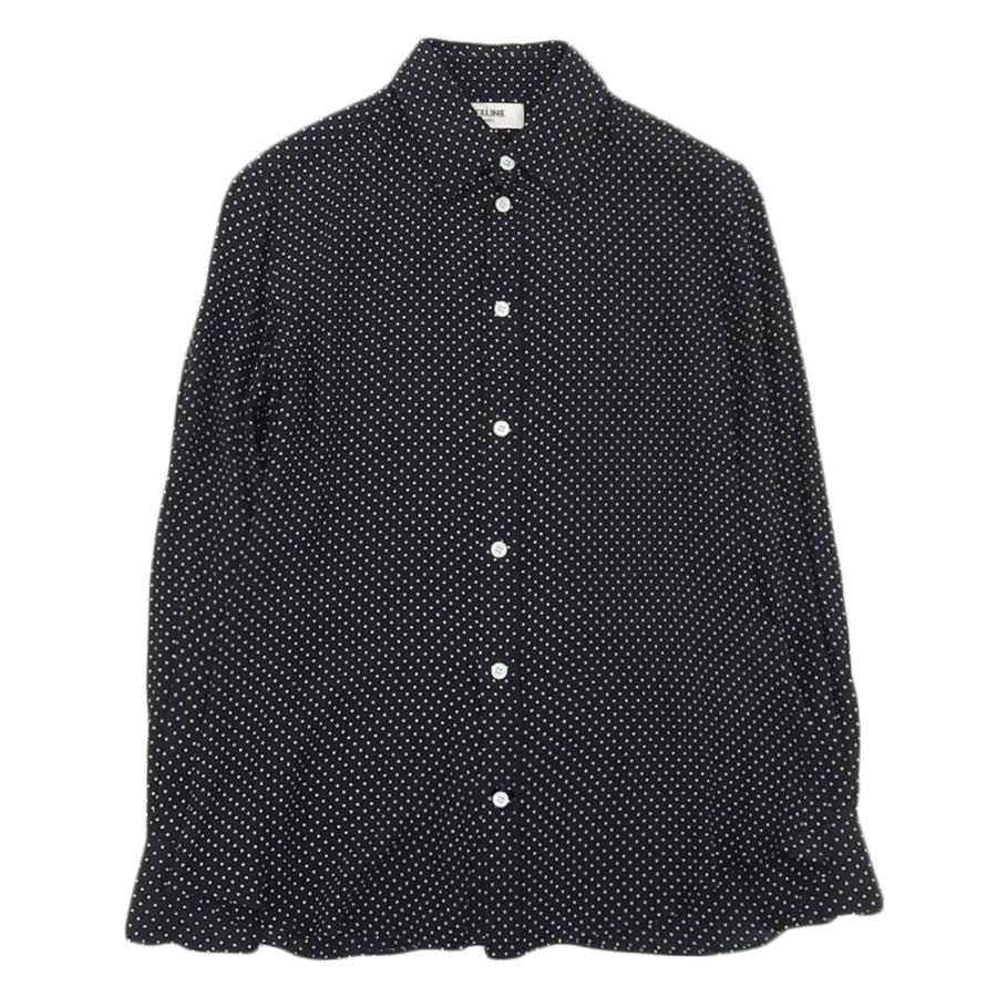 超美品 セリーヌ CELINE 現行タグ 20ZY5169D ドット柄 レーヨン シャツ  