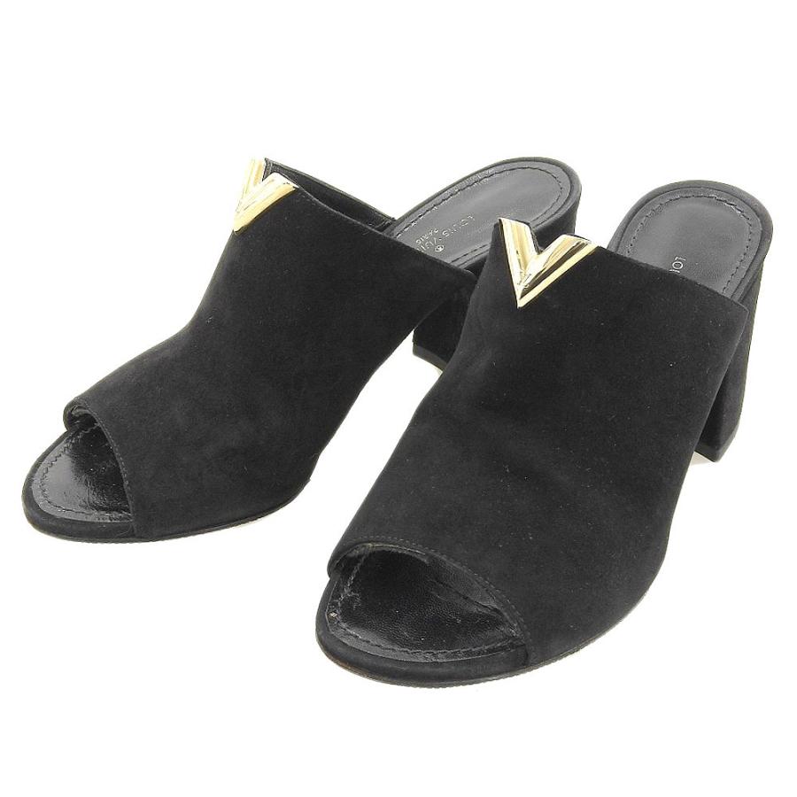 美品 ルイヴィトン レザー ロゴキューブ付き サボサンダル