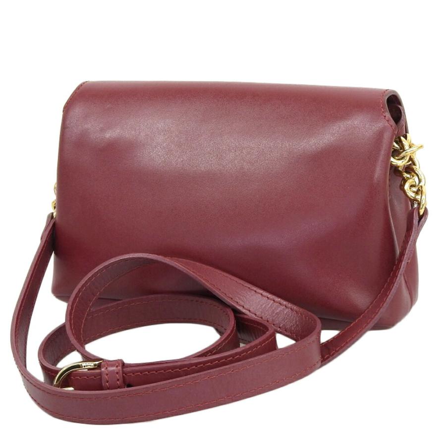 LONGCHAMP 美品 ロンシャン 現行ゴールドロゴ レザー チェーン