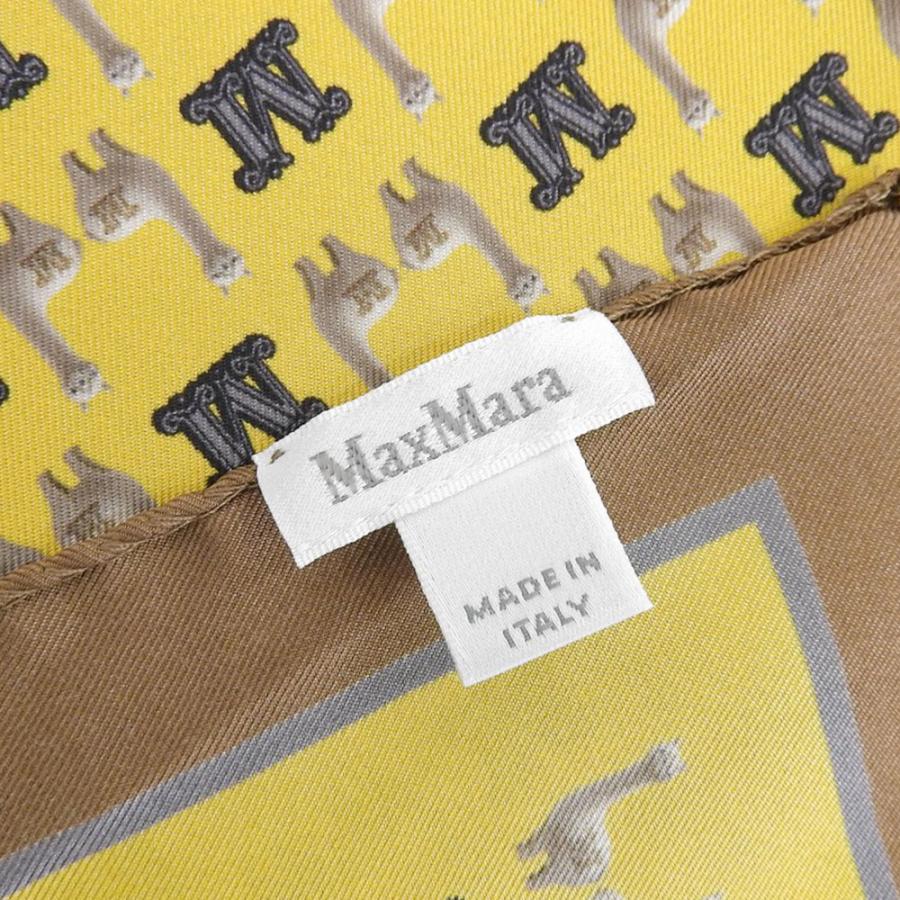マックスマーラ ピュアシルク スカーフ アルパカ ロゴ 現行品 極美品 Max Mara（マックスマーラ） 超美品 現行品 ピュア シルク100% ツイル