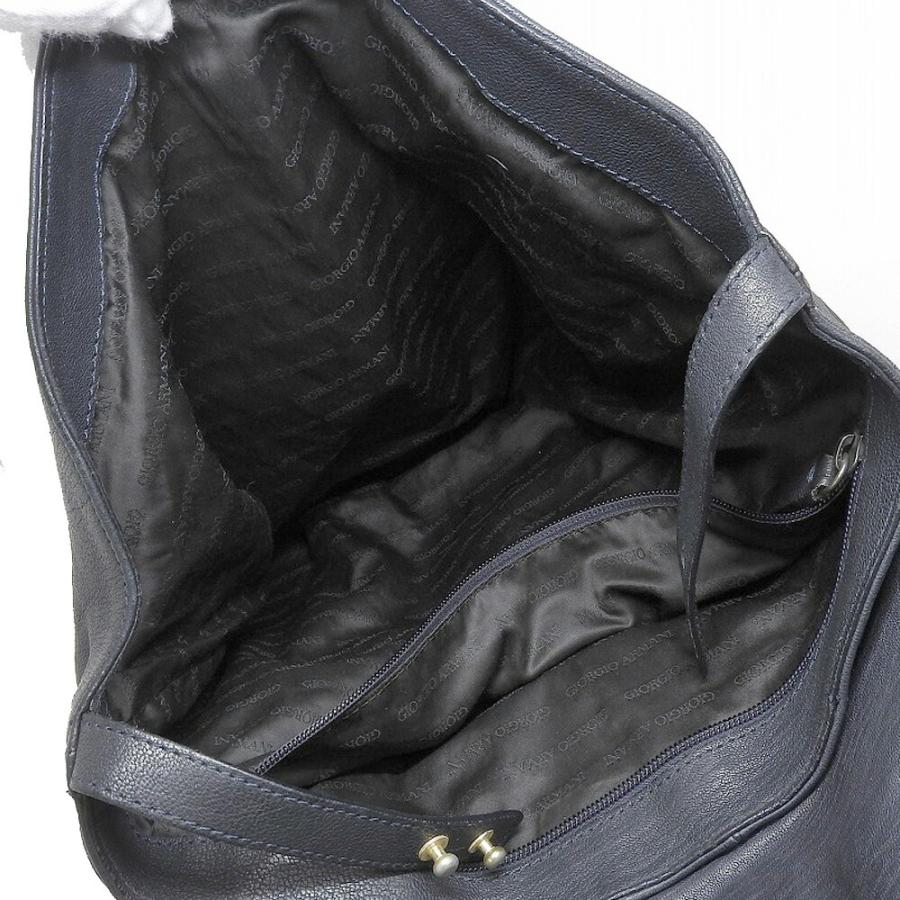 美品 ジョルジオアルマーニ 高級メタルタグ フラップ開閉 レザー 