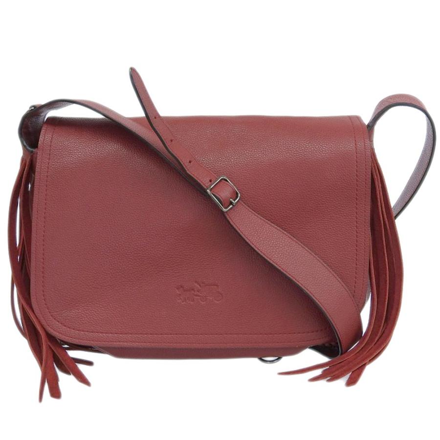 coachフリンジ付きショルダーバック COACH（コーチ） 超美品 チェーン 編込 レザー フリンジ ショルダー