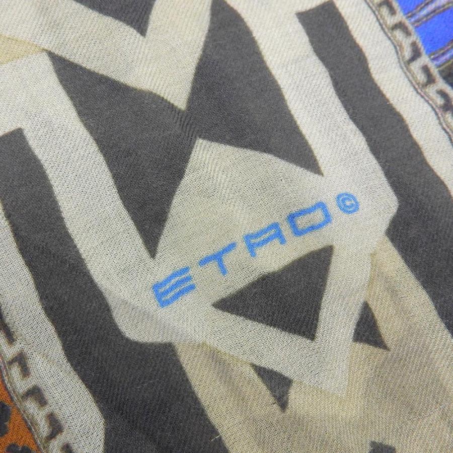 ETRO（エトロ） 超美品 現行ロゴ カシミヤ混 モダール フリンジ