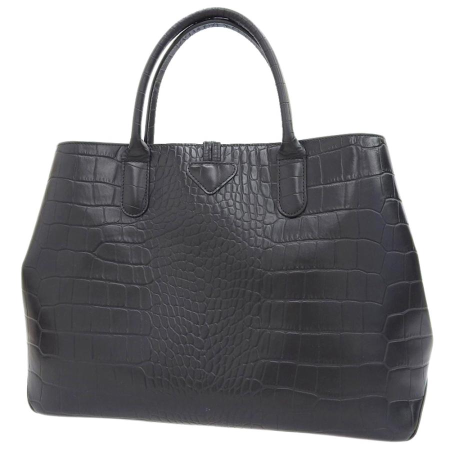 超美品 ロンシャン LONGCHAMP ロゾ クロコダイル 型押 レザー 