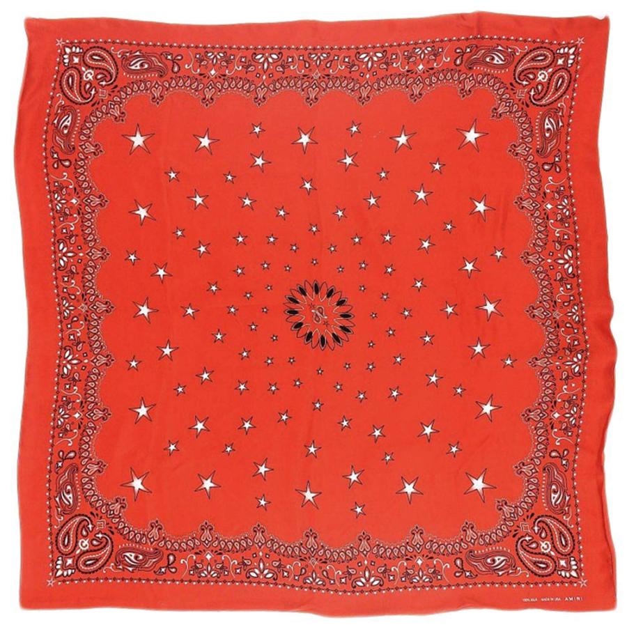 美品 アミリ AMIRI 超大判 バンダナ柄 シルク100% スカーフ 120×120cm